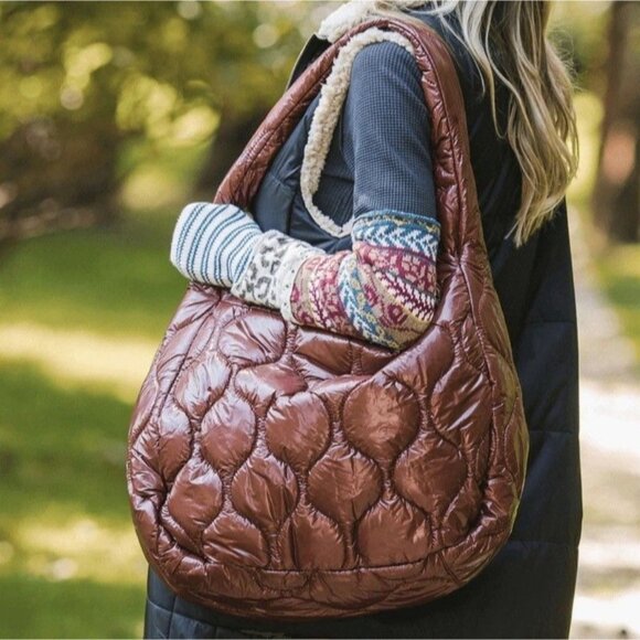 Free People Handbags - Free People Movement Surplus Shine Carryall Shoulder Bag NWT ONE SIZE (Nutshell)